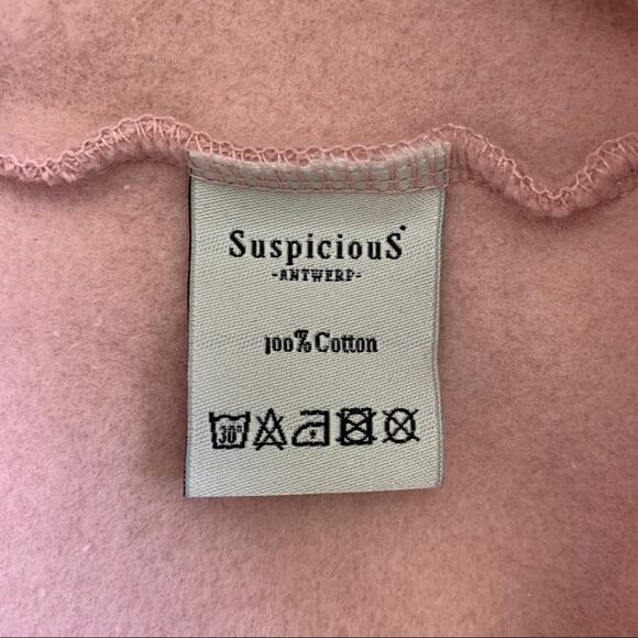 Suspicious Antwerp Sugar Skull Sweatshirt (Sz XS) Dusty Rose Pink Crewneck - Picture 8 of 11